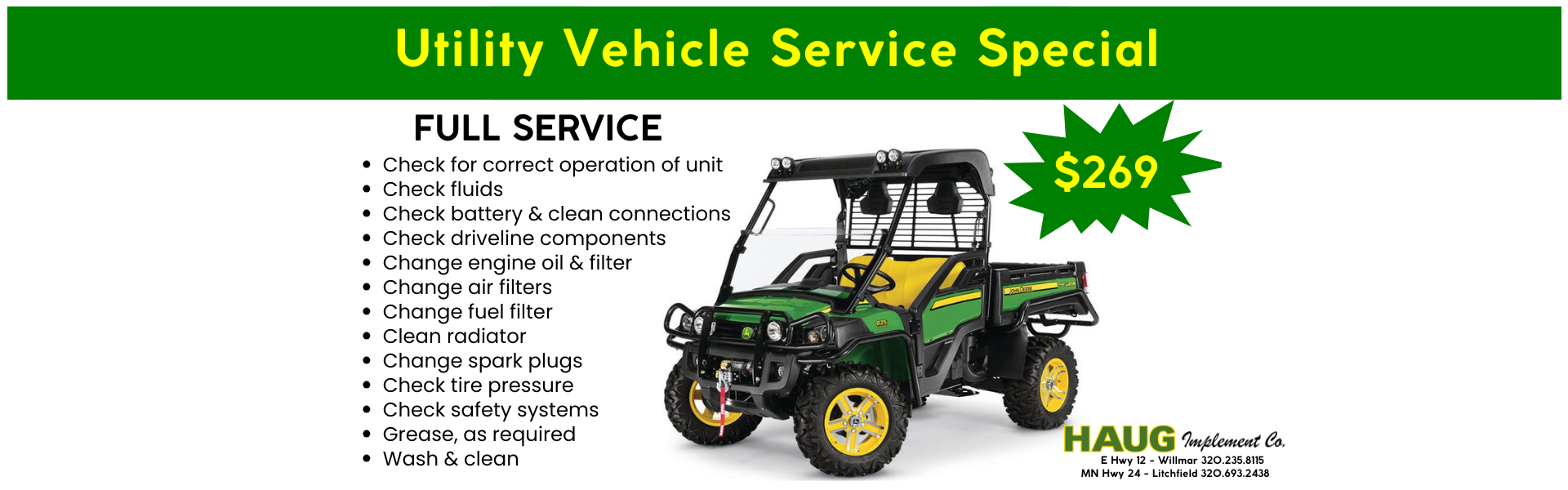 Utility Vehicle Specials